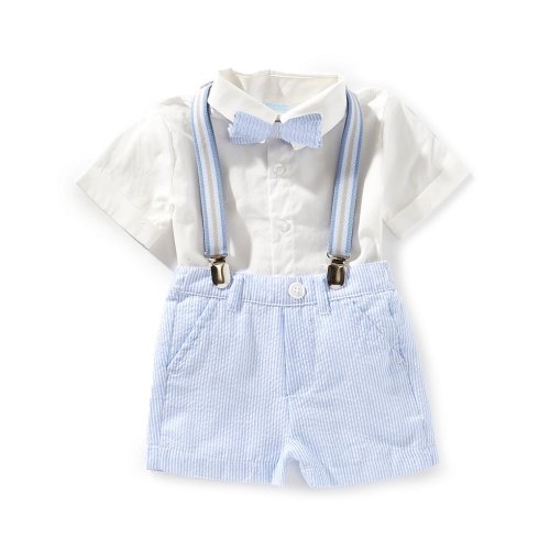 Edgehill Collection Baby Boys 3-24 Months Woven Suspender Set