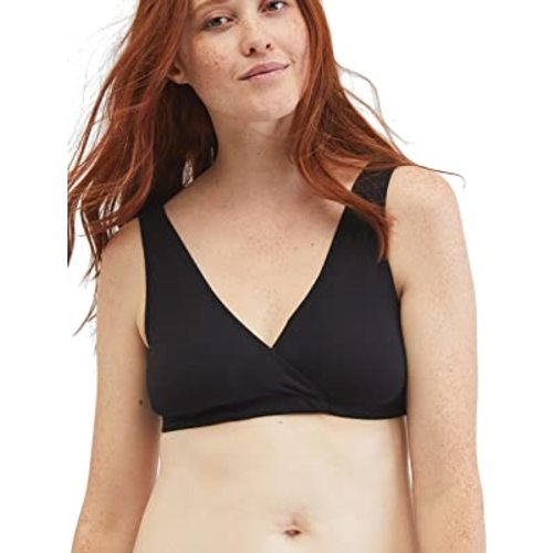 Motherhood Maternity Women's Soft Cotton Spandex Wrap Front Maternity & Nursing Sleep Bralette Bra S-3x