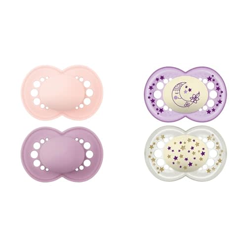 MAM Original Matte Baby Pacifier, Nipple Shape Helps Promote Healthy Oral Development & Night Pacifiers (2 Count), MAM Pacifiers 6+ Months, Best Pacifier for Breastfed Babies