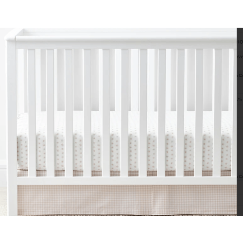 Ditsy Gingham Classic Cool Organic Cotton Percale Tailored Crib Skirt