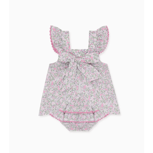 Fuchsia Floral Elicia Baby Girl Summer Set | Baby Outfits | La Coqueta Kids