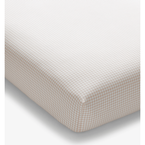 The Company Store Ditsy Gingham Classic Cool Organic Cotton Percale Fitted Crib Sheet - Blue