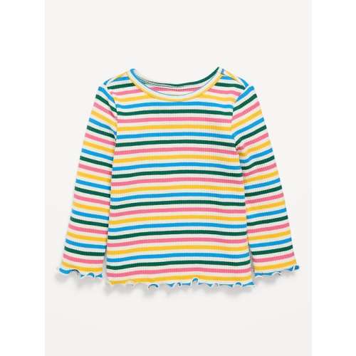 Printed Long-Sleeve Ribbed Top for Toddler Girls | Old Navy