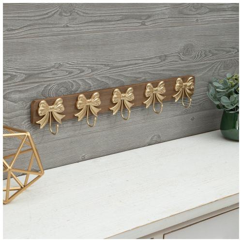 Gold Bow Wall Decor With Hooks