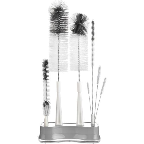 ALINK 8 Pack Bottle Brush Cleaning Set with Stand, Long Handle Bottle Cleaner with Holder for Narrow Neck Beer Wine Brewing Bottles, Stanley, Baby Bottles, Tumblers, Drinking Glasses, Straws