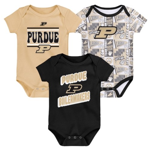 Purdue Boilermakers Newborn Sunday Comics 3-Pack Bodysuit Set - Black