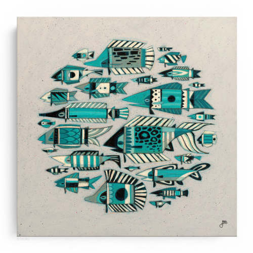 "Bait Ball" Print by Erik Abel, 12" x 12"