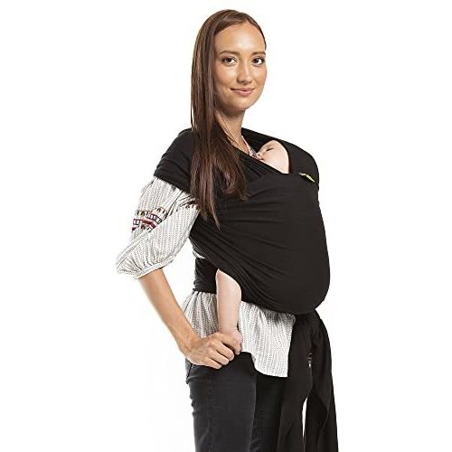 Boba Wrap Baby Carrier - Original Stretchy Infant Sling, Perfect for Newborn Babies and Children up to 35 lbs (Black)