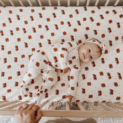 Organic Crib Sheets in Brown Bear – L'ovedbaby