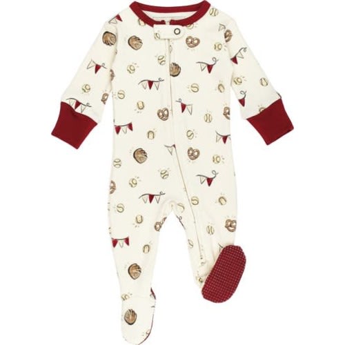 Print Fitted One-Piece Organic Cotton Footie Pajamas, 3-6M