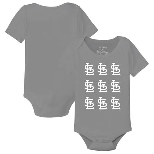 Infant St. Louis Cardinals Tiny Turnip Gray Logo Grid Bodysuit