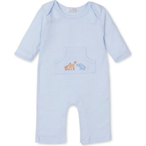 Stripe Embroidered Cotton Romper, 12-18M