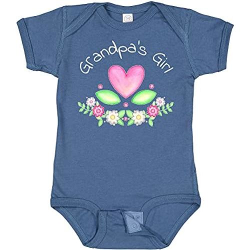inktastic Grandpa's Girl- Heart Flowers Baby Bodysuit
