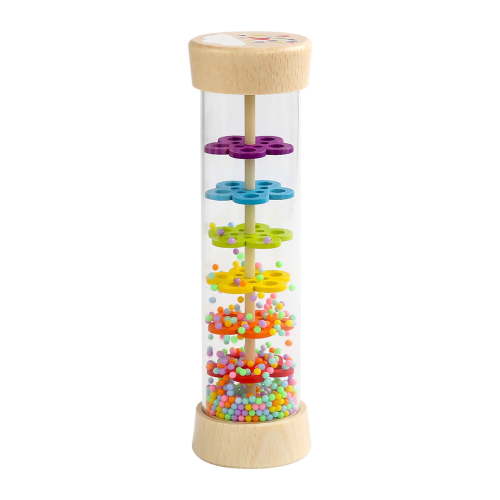 Wooden Rain Stick Montessori Toys for Babies 6-12 Months,Baby Rattle Shaker Sensory Developmental Toy,Raindrops Musical Instrument Baby Musical Toys for 1-2 Year Old Toddler Kids