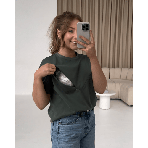 Black Friday Exclusive Forest Green- Everyday Oversized breastfeeding Tshirt