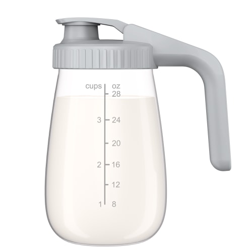 Momcozy Breast Milk Pitcher, No Leak Breast Milk Fridge Storage Container With Wide Mouth, 1 Quart Mason Jar