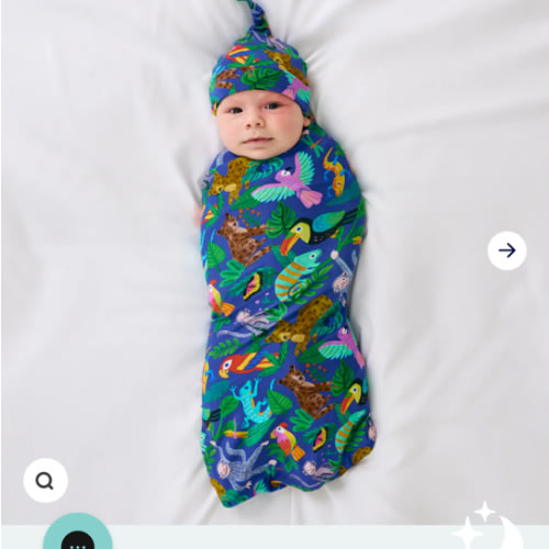 Jungle Jam Swaddle & Hat Set | Little Sleepies