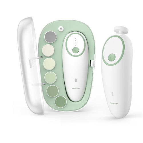 Momcozy Baby Nail File Electric, Gentle Baby Nail Trimmer Electric Rechargeable, Baby Nail Clipper Electric, 7 Grinding Head Replacement Pads