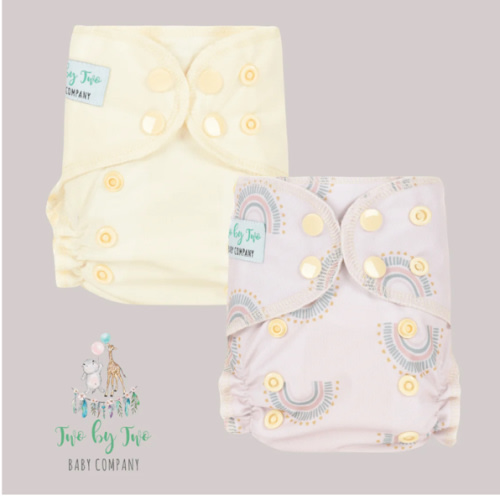 Neutral Rainbow Two by Two Baby Company Newborn + All In One Set | Happy BeeHinds | Modern Cloth Diapers