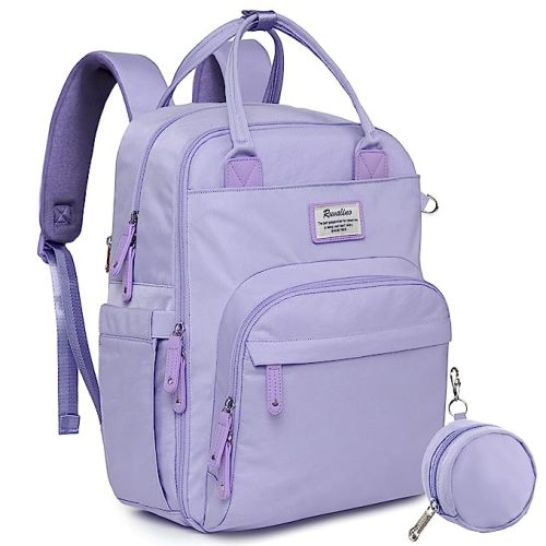 RUVALINO Diaper Bag Backpack, Multifunction Travel Back Pack Maternity Baby Changing Bags, Large Capacity, Waterproof and Stylish, Taro Purple