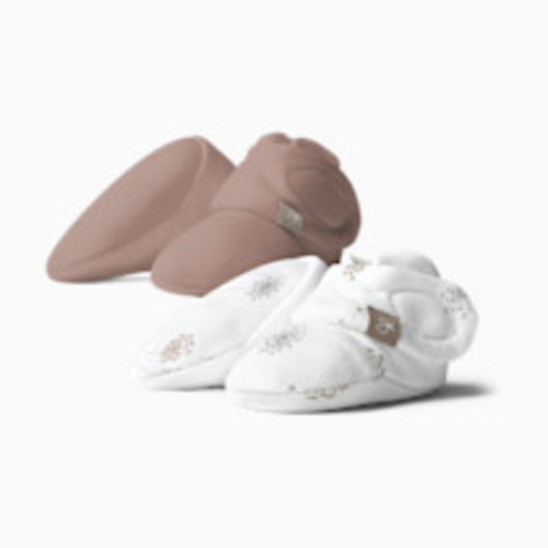 Goumi Kids Stay-On Baby Booties (2 pack) - High Prairie + Dandelion, 0-3 Months
