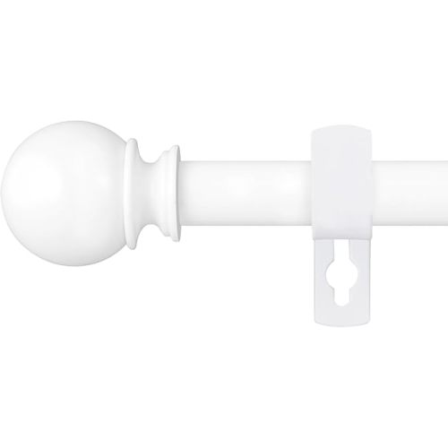 White Curtain Rods for Windows 28 to 48 Inch, 5/8" Diameter Heavy Duty Metal Stainless Steel Adjustable Small Curtain Rod With Bracket(2.3-4 Feet)