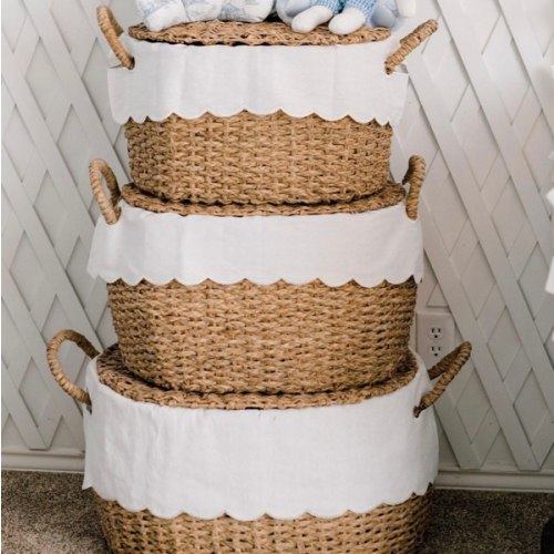 Ballard Designs Wicker Stacking Storage Baskets