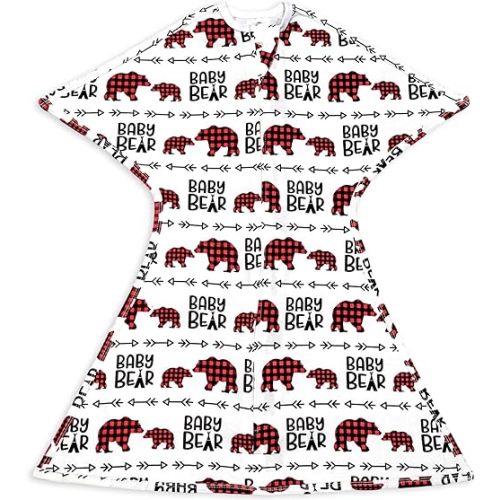 SleepingBaby Zipadee-Zip Baby Swaddling Blanket 3-6 Months - Transition Swaddle with Zipper Convenience - Baby Bears, XS