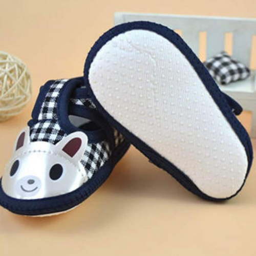 Zwiiyzr Unisex Baby First Walking Shoes 0-10 Months Infant Newborn Girl Boy Soft Sole Crib Shoes Canvas Blue