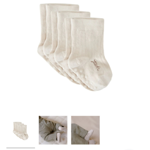 Crew Socks with Grips 3 - Pack