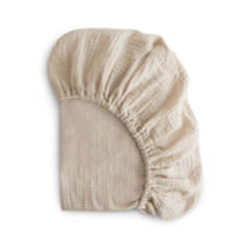 Mushie Mini Baby Muslin Crib Sheet (Fog)