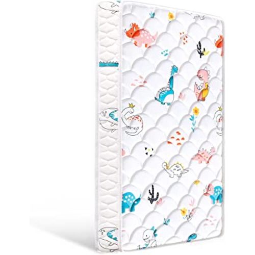 Premium Foam Crib & Toddler Mattress–Breathable, Comfort Dual-Sided Thick Crib mattresses, Non-Toxic, Firm Toddler Bed Mattress 52" x 27.6" x 5", Fits Standard Full-Size Cribs & Toddler Beds–Dinosaur