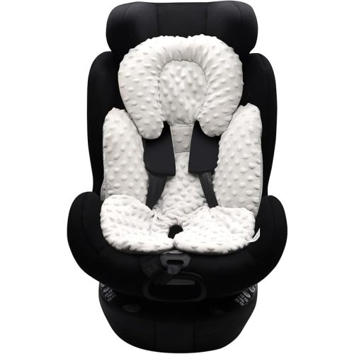 KAKIBLIN Infant Car Seat Insert, Baby Carseat Head & Body Support for Newborn, 2-in-1 Reversible Baby Car Seat Cushion, Soft Stroller Cushion Insert for Baby Car Seats, Bouncer, Strollers, Swing