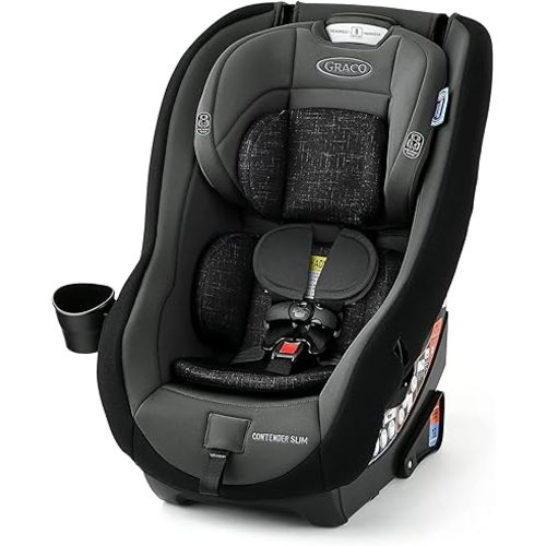 Graco Contender Slim Convertible Car Seat, West Point, Space-Saving Design, Lightweight and Compact