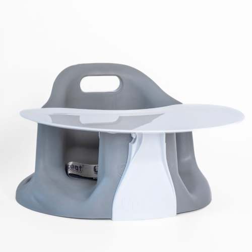 Upseat Baby Floor & Booster Seat with Tray - Grey