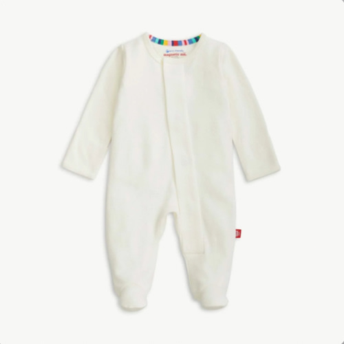 Magnetic Me - organic cotton Magnetic Footie, cream, 0-3 months