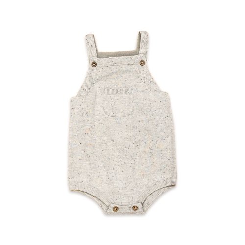Speckled Sweater Knit Baby Overall Romper & Bodysuit Set (Organic Cott