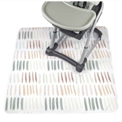 JumpOff Jo - Large Splat Mat, Waterproof and Washable, for Under Highchair, Protects from Spills, - 51 x 51 inches - Dashes