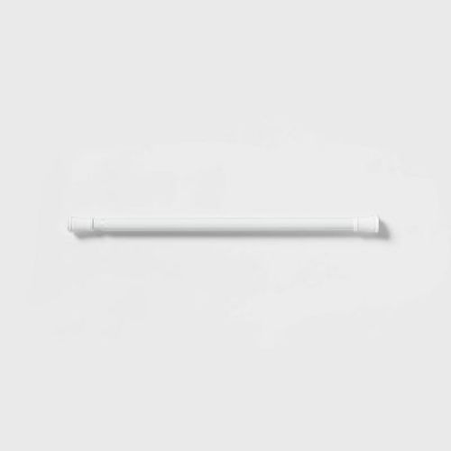 Tension Rod Stall White - Room Essentials™: Adjustable Metal Shower Curtain Rod, Powder-Coated Finish, 24"-40" Length