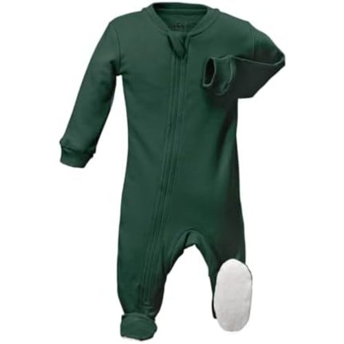 zippyjamz – Zipper Organic Sleeper Footed Onesies Sleeper Baby Pajamas with Inseam Zipper
