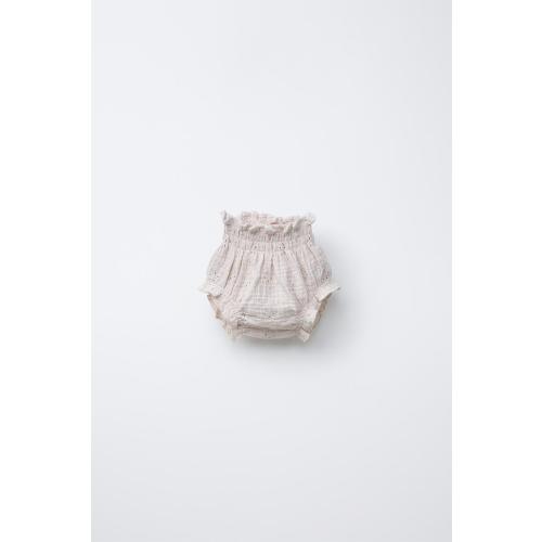FLORAL EMBROIDERED PANTIES - Ice | ZARA United States