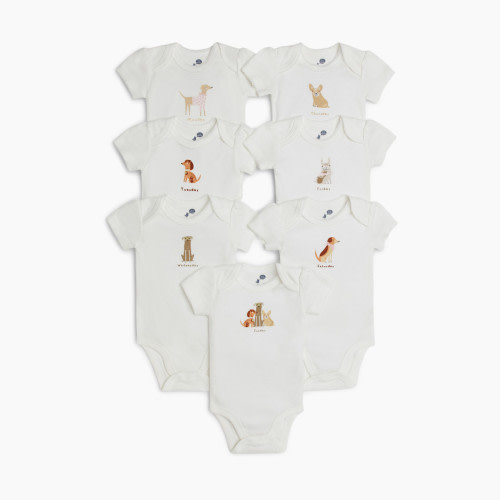 Small Story Days Of The Week Bodysuits (7 Pack) - Dog Days, 9-12 M