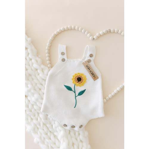 Sunflower Knitted Romper – Bella Berry Designs