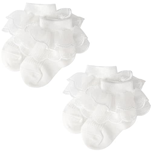 BQUBO Baby Girls Socks Eyelet Ruffle Lace Sock Baby Socks Newborn/Infant/Toddlers Frilly Summer Thin Dress Sock