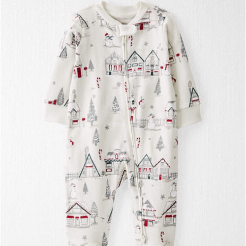 Baby Organic Cotton Sleep & Play Pajamas in Christmas Village - Little Planet | Carter's