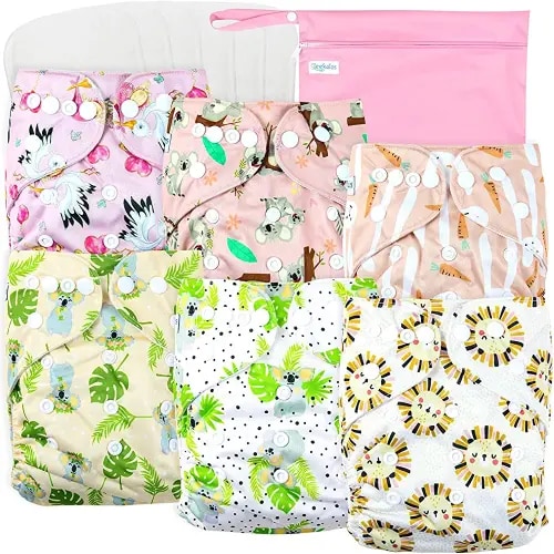 Momcozy Reusable Diaper Pail Liner, 3 Pack Waterproof Cloth Diaper Wet Dry  Bag with Drawstring Perfect for Diapers, Laundry