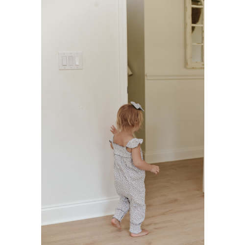 Organic Muslin Sleeveless Romper in Blueberry Floral – L'ovedbaby