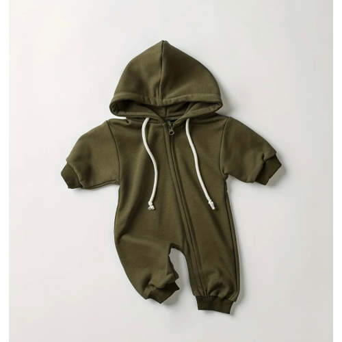 Hooded Zip-up Jumpsuit (Green)