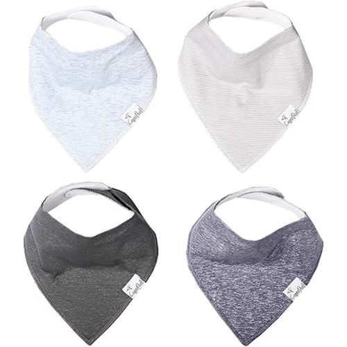Copper Pearl Baby Bandana Bibs - 4 Pack Soft Cotton Baby Bibs for Drooling and Teething, Absorbent Drool Bibs for Baby Girl and Boy, Adjustable to Fit Newborns to Toddlers, Tons of Styles (Lennon)