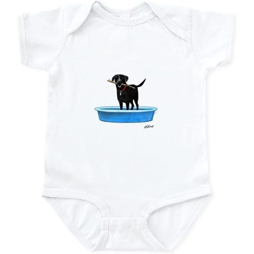 CafePress Black Labrador Retriever in Kiddie Pool Body Suit Cute Infant Bodysuit Baby Romper